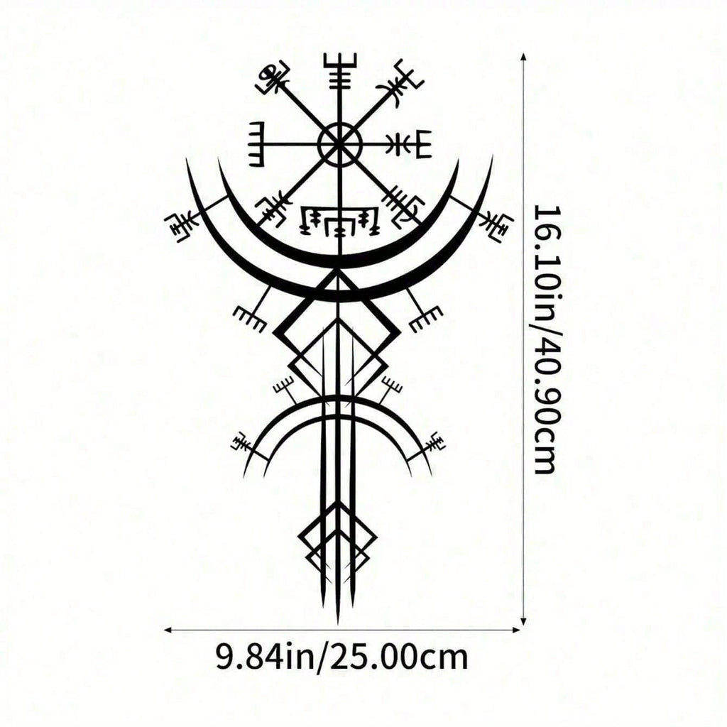 Viking Runes Metal Wall Art - Norse Medieval & Gothic Home Decor - Viking Symbols Wall Hanging For Living Room, Bedroom, Office & Man Cave - Perfect Gift For Men & Women, Halloween & Goth Aesthetic - Runic Pagan Nordic Wall Decor