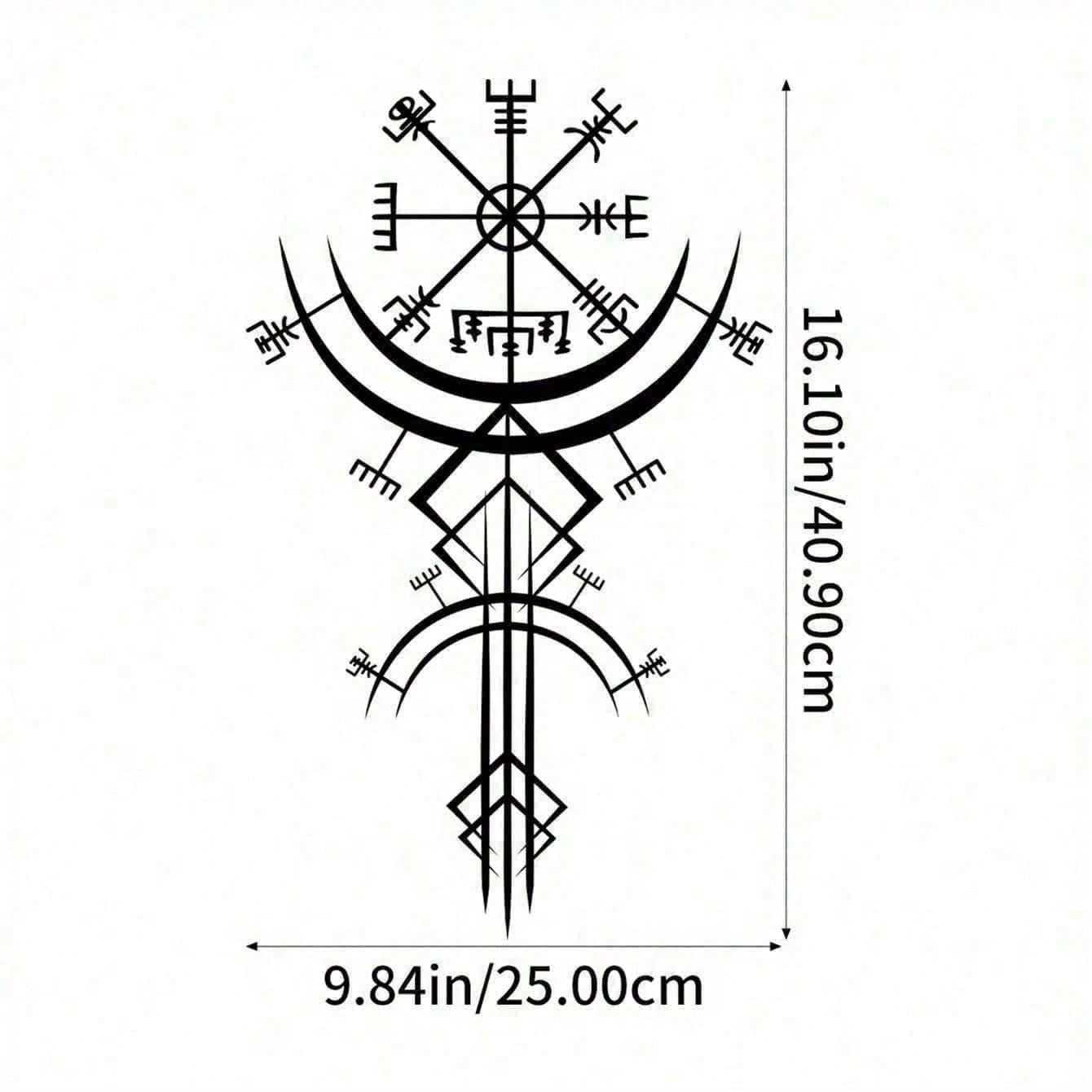 Viking Runes Metal Wall Art - Norse Medieval & Gothic Home Decor - Viking Symbols Wall Hanging For Living Room, Bedroom, Office & Man Cave - Perfect Gift For Men & Women, Halloween & Goth Aesthetic - Runic Pagan Nordic Wall Decor