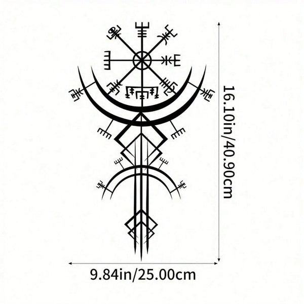 Viking Runes Metal Wall Art - Norse Medieval & Gothic Home Decor - Viking Symbols Wall Hanging For Living Room, Bedroom, Office & Man Cave - Perfect Gift For Men & Women, Halloween & Goth Aesthetic - Runic Pagan Nordic Wall Decor