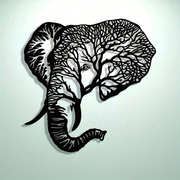 Abstract Elephant Metal Wall Art With Intricate Laser-Cut Patterns For A Modern Touch. Perfect As Farmhouse Decor, Housewarming Gift, Or Holiday Collectible. Lightweight & Reusable, These Geometric Metal Panels Instantly Elevate Any Space,Suitable For Mod