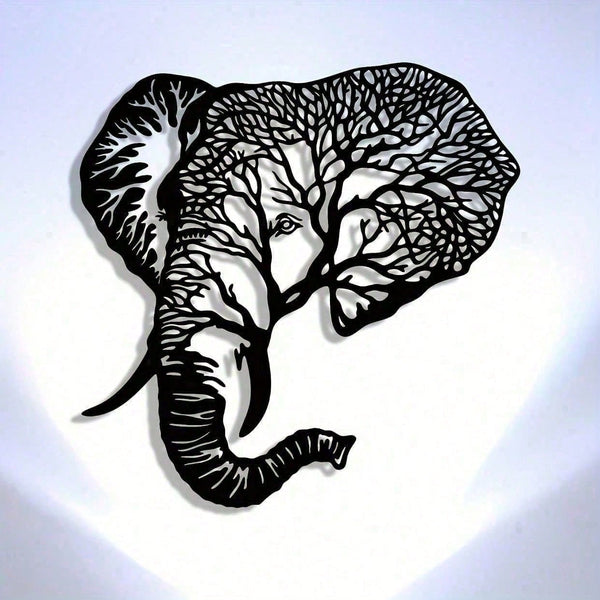 Abstract Elephant Metal Wall Art With Intricate Laser-Cut Patterns For A Modern Touch. Perfect As Farmhouse Decor, Housewarming Gift, Or Holiday Collectible. Lightweight & Reusable, These Geometric Metal Panels Instantly Elevate Any Space,Suitable For Mod