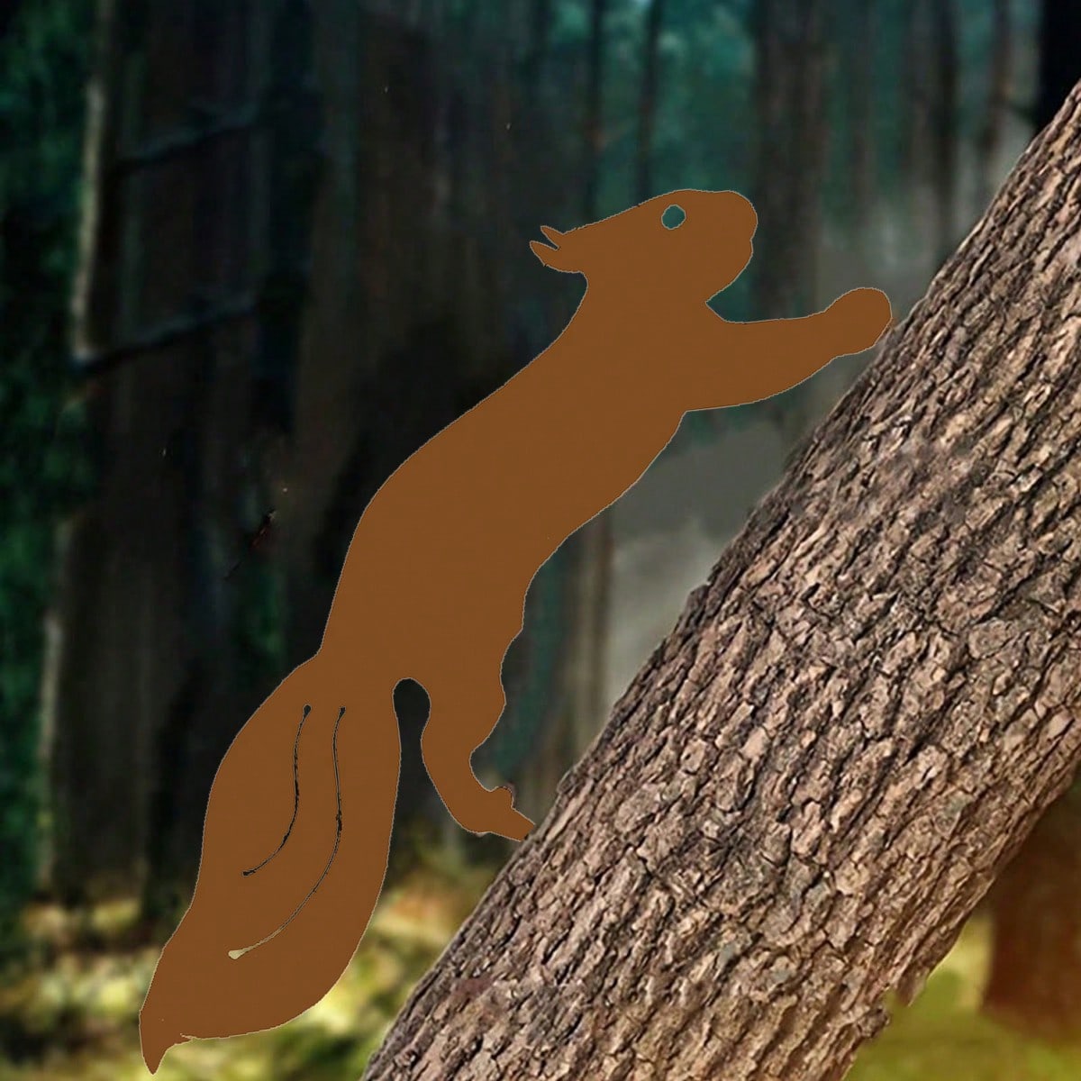 Vintage metal squirrel silhouette rod - decorative iron twigs, suitable for gardens, courtyards, and outdoor fences. Suitable for gardens, courtyards, garden decoration, and holiday decorations, using century-old lacquer craftsmanship Main image