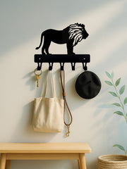 1pc High-Quality Black Metal Lion Shaped Mug Hook, Home Decor, Personalized Gift For Lion Lovers