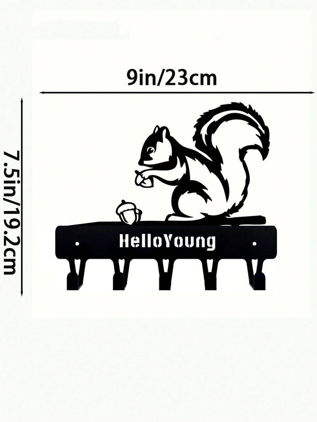 1pc Squirrel/Cat Metal Key Holder Wall Hook, Artistic Decorative Accessory, Wall Mounted Key Chain Hanger