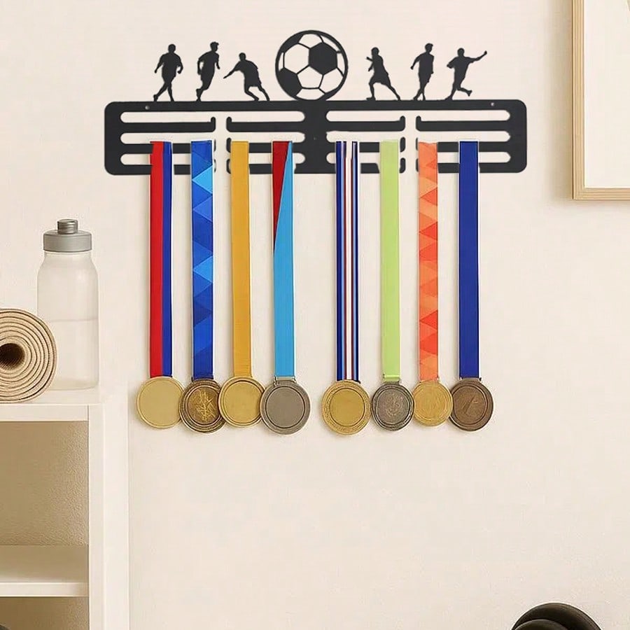 Gothic black metal ledges | Sports-themed bedroom and living room decor | Display and organize collections, toys, and more | Durable storage solutions.
