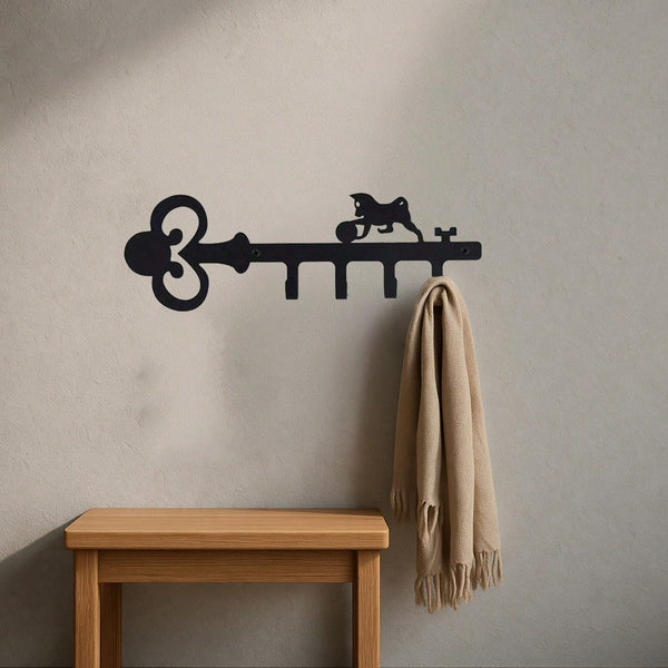1pc Elegant Black Metal Home Decor Key Holder Hook, Customizable Gift Choice, Perfect For Organizing Items, Suitable For Modern Home, Bedroom, Bathroom Decor, Waterproof, Rust-Resistant, Durable, Wall Mountable
