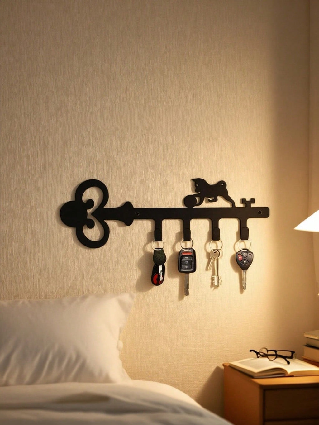 1pc Elegant Black Metal Home Decor Key Holder Hook, Customizable Gift Choice, Perfect For Organizing Items, Suitable For Modern Home, Bedroom, Bathroom Decor, Waterproof, Rust-Resistant, Durable, Wall Mountable