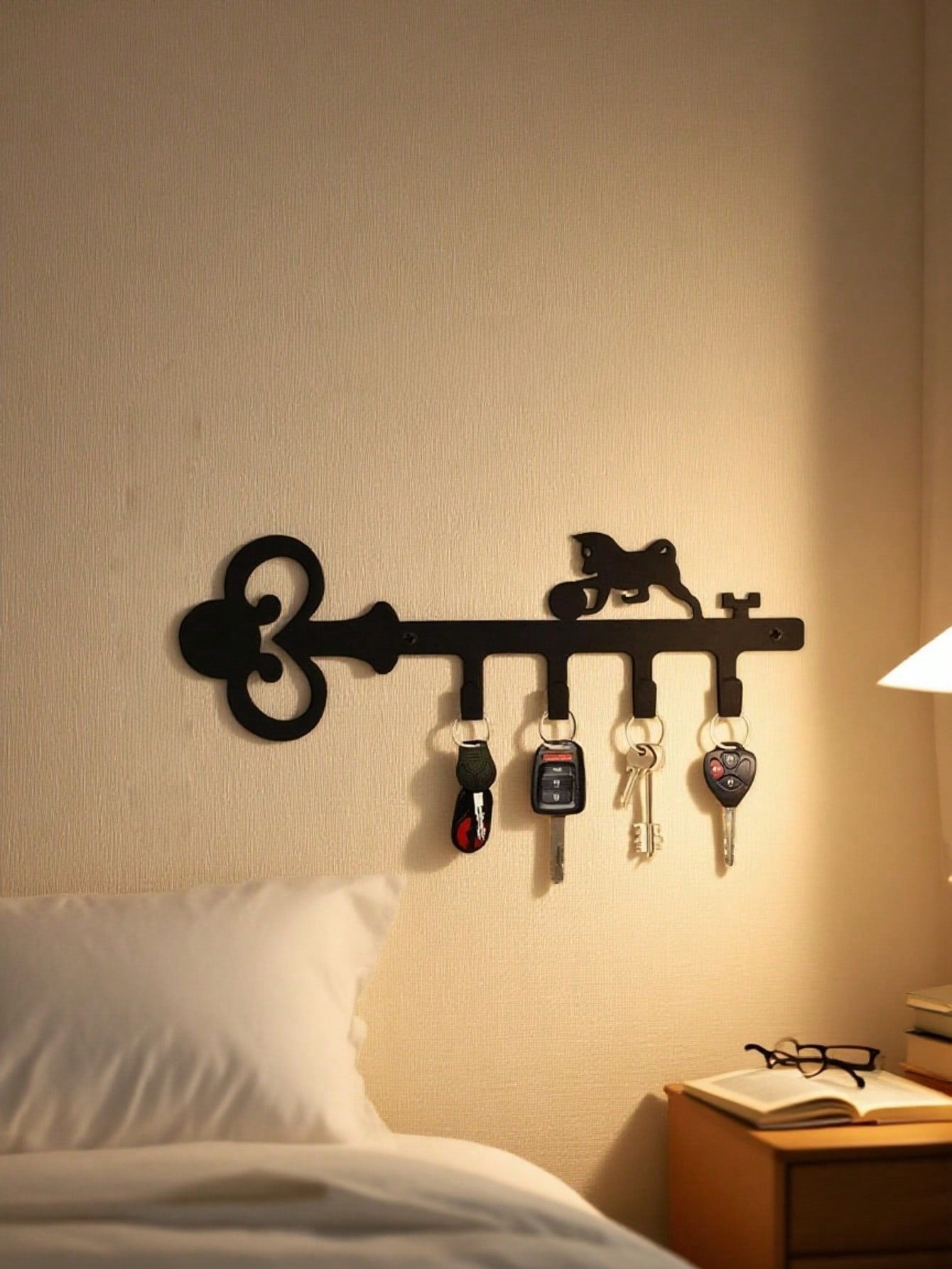 1pc Elegant Black Metal Home Decor Key Holder Hook, Customizable Gift Choice, Perfect For Organizing Items, Suitable For Modern Home, Bedroom, Bathroom Decor, Waterproof, Rust-Resistant, Durable, Wall Mountable