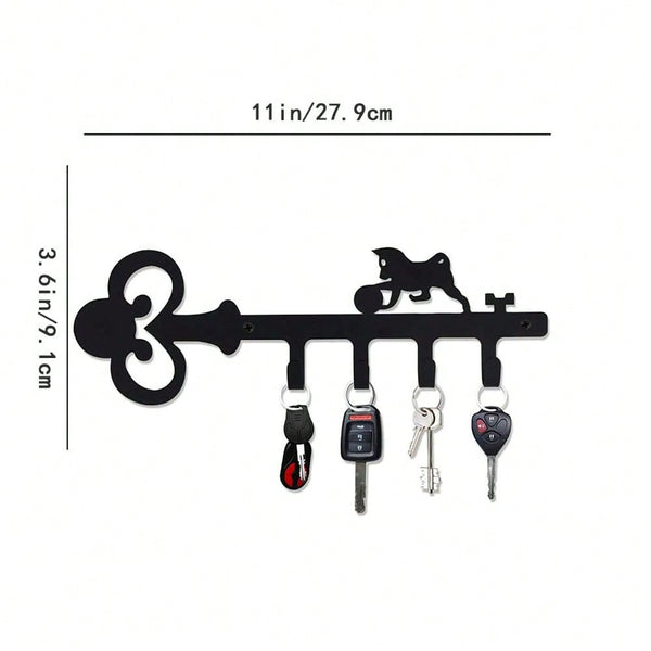 1pc Elegant Black Metal Home Decor Key Holder Hook, Customizable Gift Choice, Perfect For Organizing Items, Suitable For Modern Home, Bedroom, Bathroom Decor, Waterproof, Rust-Resistant, Durable, Wall Mountable