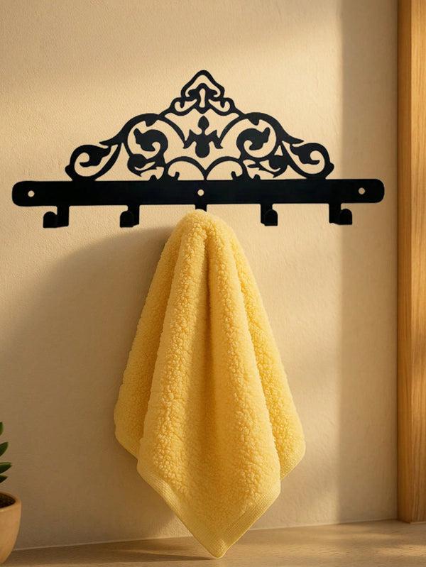 Elegant Metal Wall Rack - Multifunctional wall-mounted storage rack that can hold keys, coats and towels, saving space, is the ideal storage solution for home decoration.