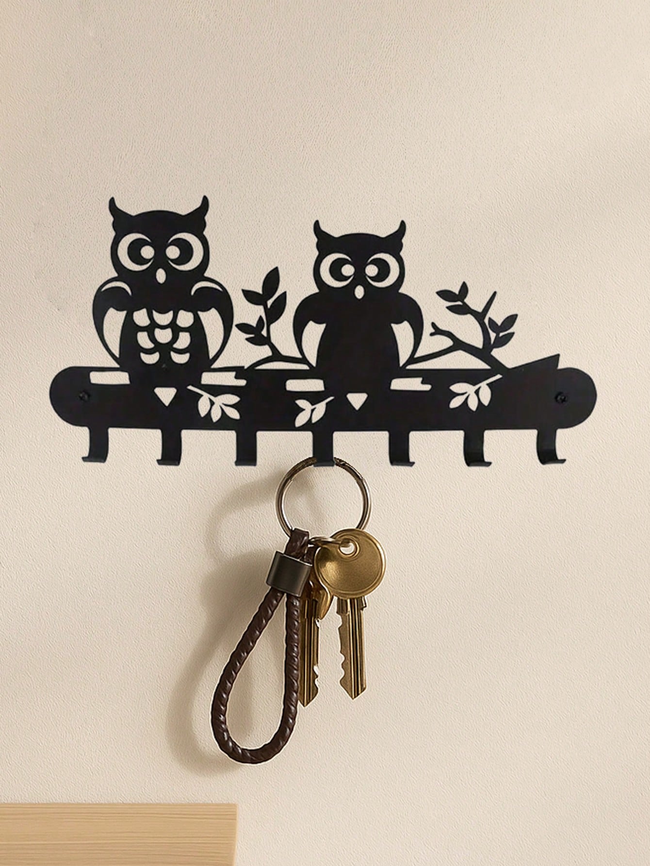 1pc Metal Owl Wall Mounted Coat Rack, Decorative Hooks, Multi-Function Home Hanger For Keys, Accessories, Towels, Hats. Suitable For Home, Keys, Small Decor Items, Wall Decor, Home And Holiday Decoration, Modern Home Decor Main image