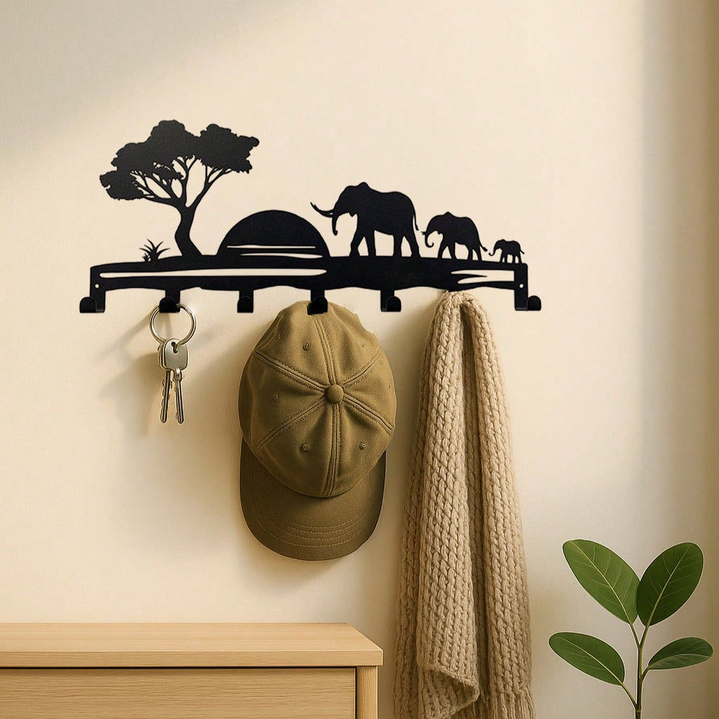 1pc Elegant Landscape Silhouette Metal Decorative Hook, Suitable For Kitchen, Bedroom, Entryway, Bathroom To Hang Towels, Kitchen Towels, Aprons, Kitchenware, Mugs, Etc. Also Suitable For Storing Keys, Small Items As Wall-Mounted Storage Rack And Wall Dec