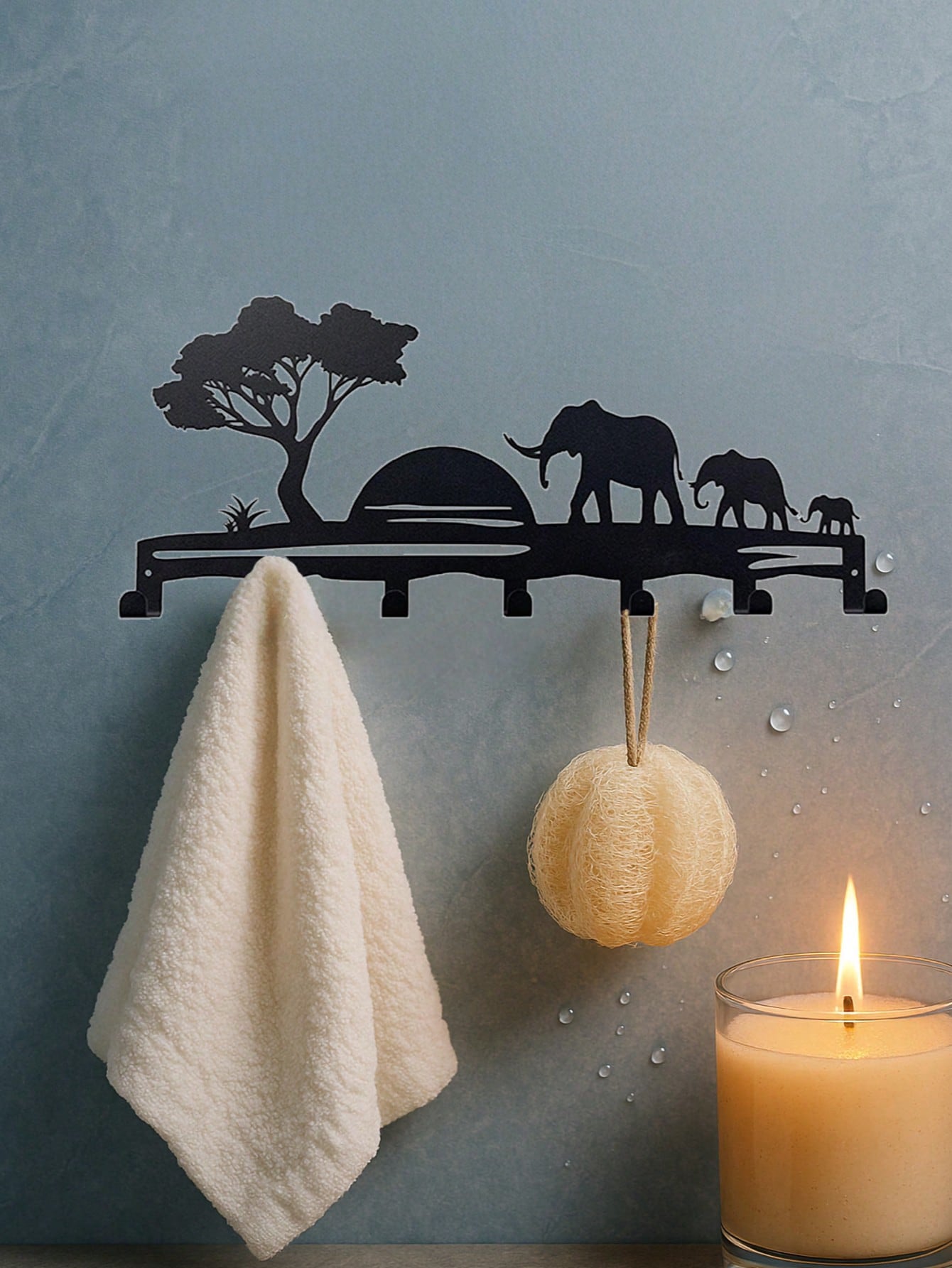 1pc Elegant Landscape Silhouette Metal Decorative Hook, Suitable For Kitchen, Bedroom, Entryway, Bathroom To Hang Towels, Kitchen Towels, Aprons, Kitchenware, Mugs, Etc. Also Suitable For Storing Keys, Small Items As Wall-Mounted Storage Rack And Wall Dec Secondary image