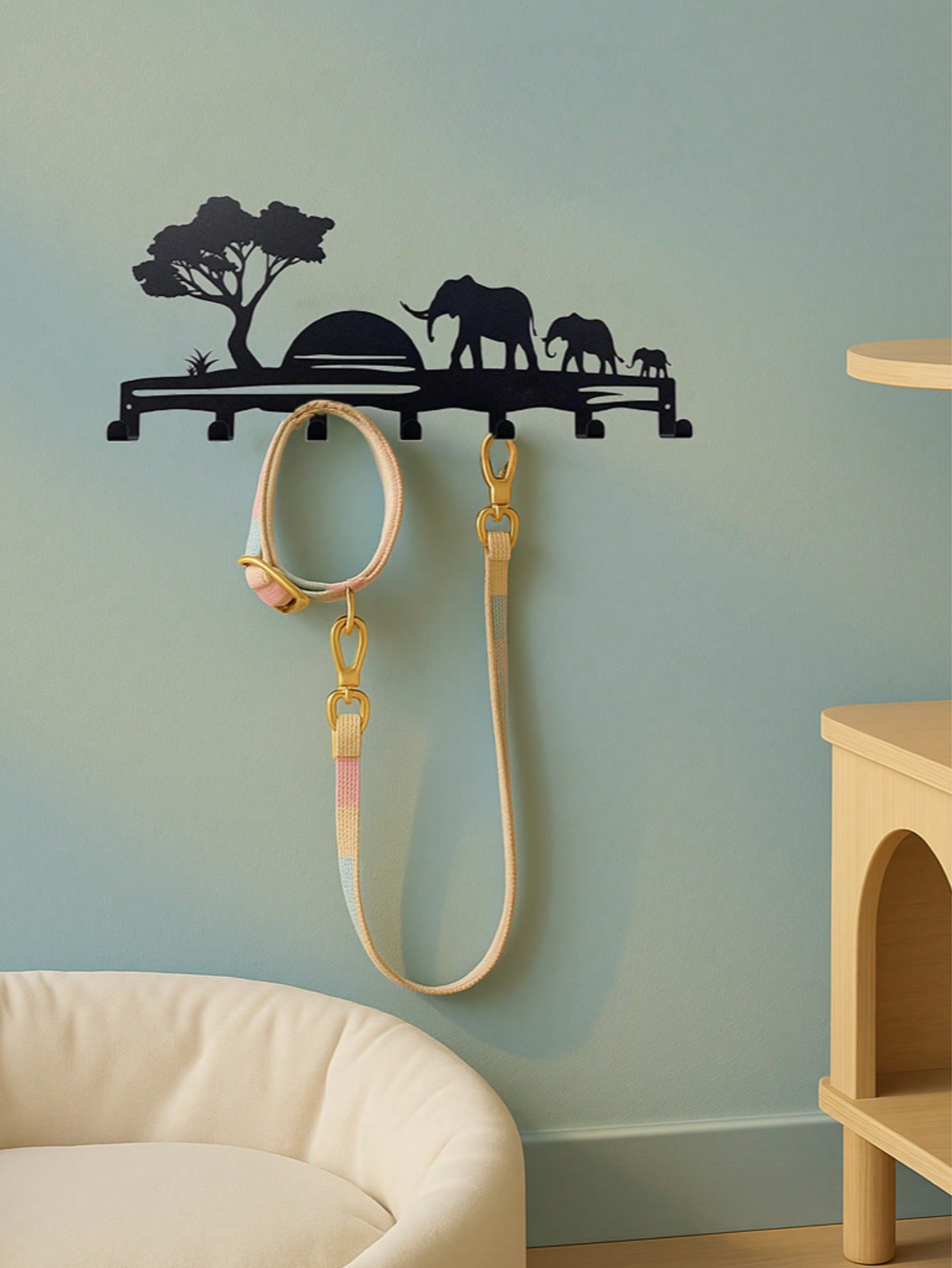 1pc Elegant Landscape Silhouette Metal Decorative Hook, Suitable For Kitchen, Bedroom, Entryway, Bathroom To Hang Towels, Kitchen Towels, Aprons, Kitchenware, Mugs, Etc. Also Suitable For Storing Keys, Small Items As Wall-Mounted Storage Rack And Wall Dec