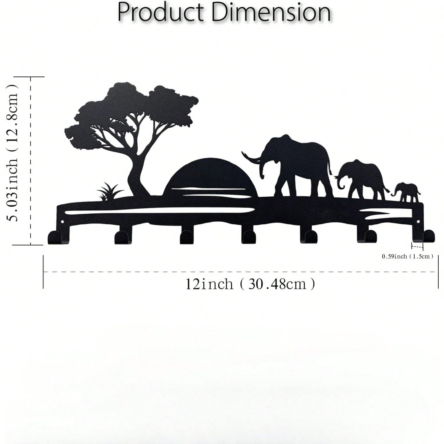 1pc Elegant Landscape Silhouette Metal Decorative Hook, Suitable For Kitchen, Bedroom, Entryway, Bathroom To Hang Towels, Kitchen Towels, Aprons, Kitchenware, Mugs, Etc. Also Suitable For Storing Keys, Small Items As Wall-Mounted Storage Rack And Wall Dec