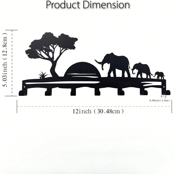 1pc Elegant Landscape Silhouette Metal Decorative Hook, Suitable For Kitchen, Bedroom, Entryway, Bathroom To Hang Towels, Kitchen Towels, Aprons, Kitchenware, Mugs, Etc. Also Suitable For Storing Keys, Small Items As Wall-Mounted Storage Rack And Wall Dec