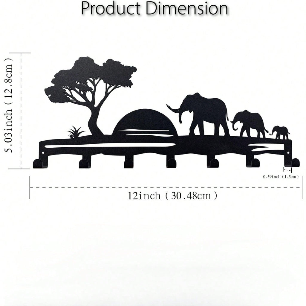 1pc Elegant Landscape Silhouette Metal Decorative Hook, Suitable For Kitchen, Bedroom, Entryway, Bathroom To Hang Towels, Kitchen Towels, Aprons, Kitchenware, Mugs, Etc. Also Suitable For Storing Keys, Small Items As Wall-Mounted Storage Rack And Wall Dec