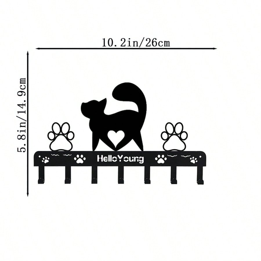 1 Arrogant Cat Metal Wall Hook Art Styling Decorative Accessories Wall Hook.