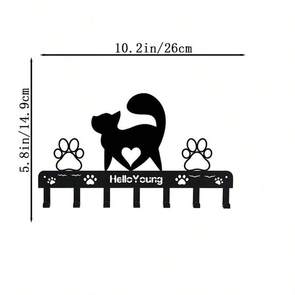 1 Arrogant Cat Metal Wall Hook Art Styling Decorative Accessories Wall Hook.
