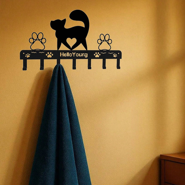 1 Arrogant Cat Metal Wall Hook Art Styling Decorative Accessories Wall Hook.