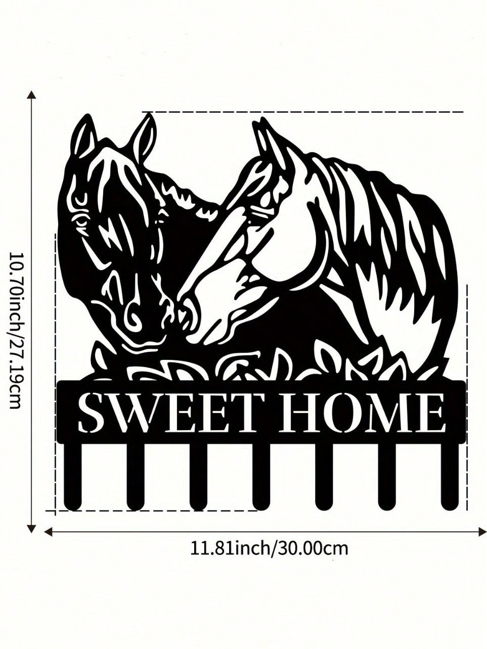 1pc Black Metal Horse-Shaped Home Decor Wall Hook/Mug Hanger, Exquisite Personalized Gift, Suitable For Kitchen, Bedroom, Bathroom, Living Room, Office