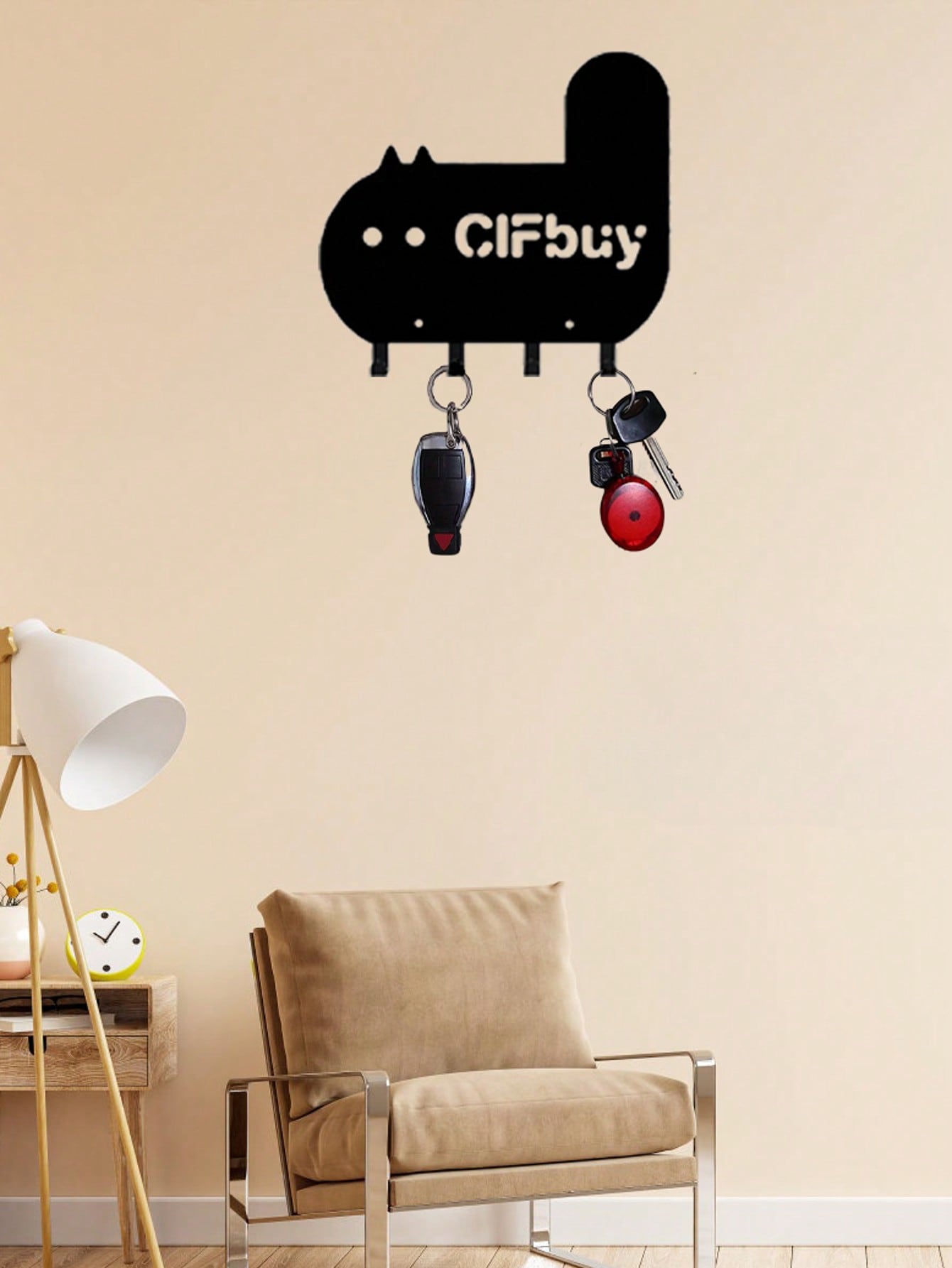 1 PC High Quality Home Decor Black Metal Hooks, Personalized Gifts Indoor Living Room Bedroom Available Home Decor Must Have.Suitable For Home Keys, Small Accessories, Wall Mounted Storage Rack, Wall Decoration, Suitable For Home And Holiday Decoration, S Main image