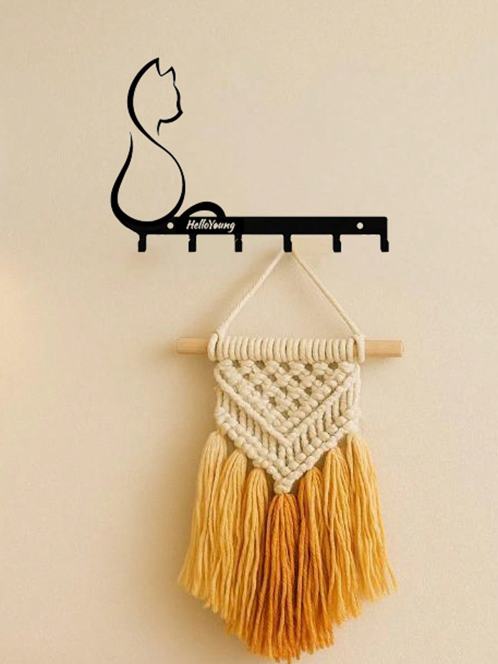 1pc Metal Art Cat/Metal Paw Pet Cat Dog Clothes Hanger, Key Belt Wall Mount Storage Rack Towel Rack, Suitable For Living Room Bedroom Wall Hooks