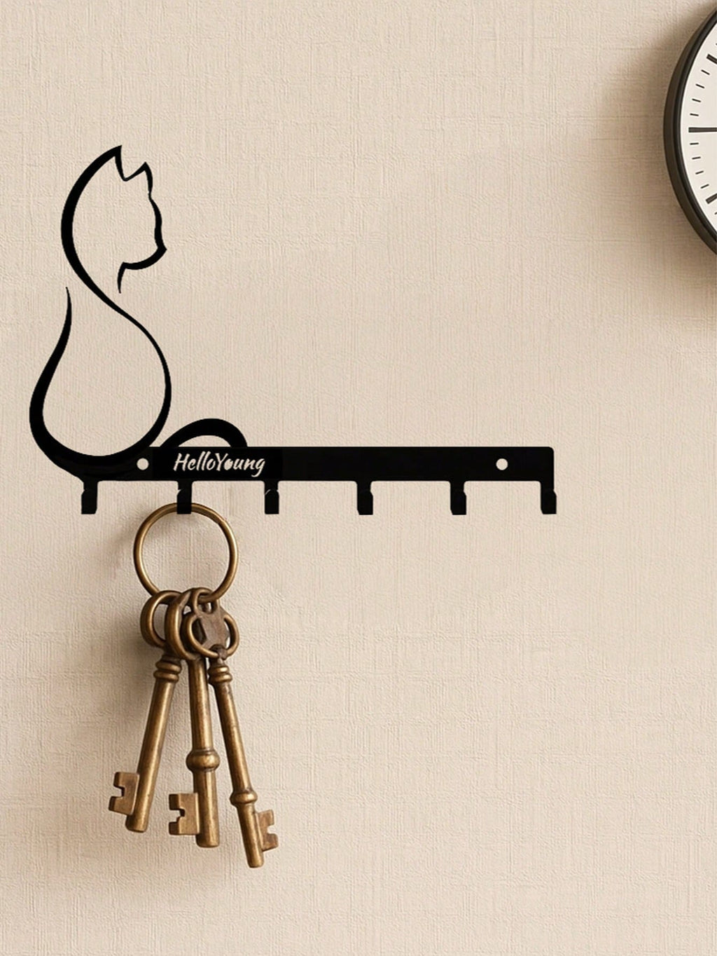 1pc Metal Art Cat/Metal Paw Pet Cat Dog Clothes Hanger, Key Belt Wall Mount Storage Rack Towel Rack, Suitable For Living Room Bedroom Wall Hooks