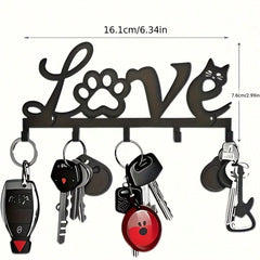 Cute Cat Paw Key Holder - Decorative Wall Mounted Storage Rack | Durable Metal Material, Space Saving, Adorable Cat Design, Easy To Install, Perfect Gift For Cat Lovers | Fun Cat Themed Decor | Sturdy Metal Shelf, Suitable For Cat Supplies