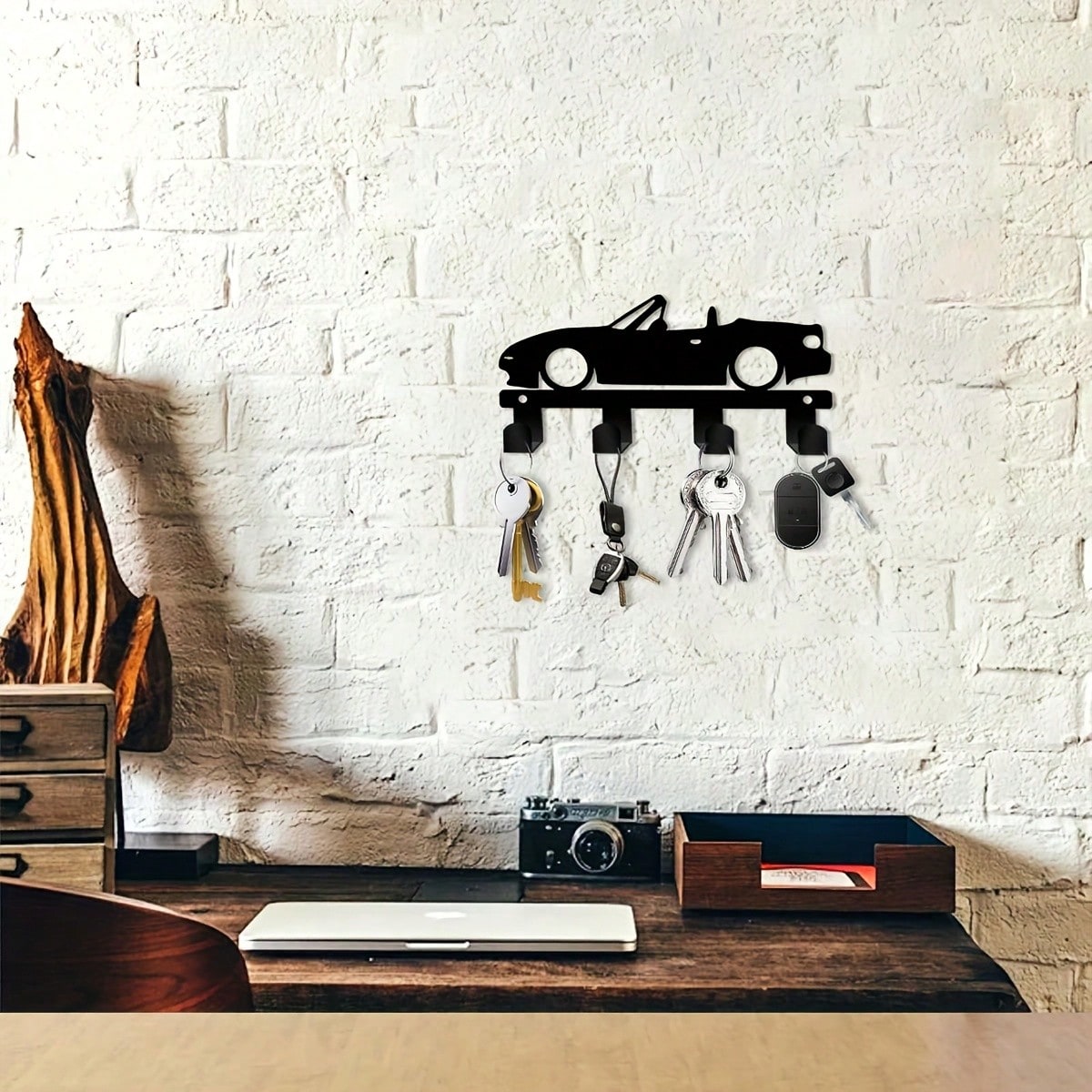 5.90 Inch Vintage Metal Car Key Hook, Suitable For Hanging Keys, Ribbons, Decorative For Office, Kitchen, Bathroom, Outdoor Porch And Restroom Wall Main image