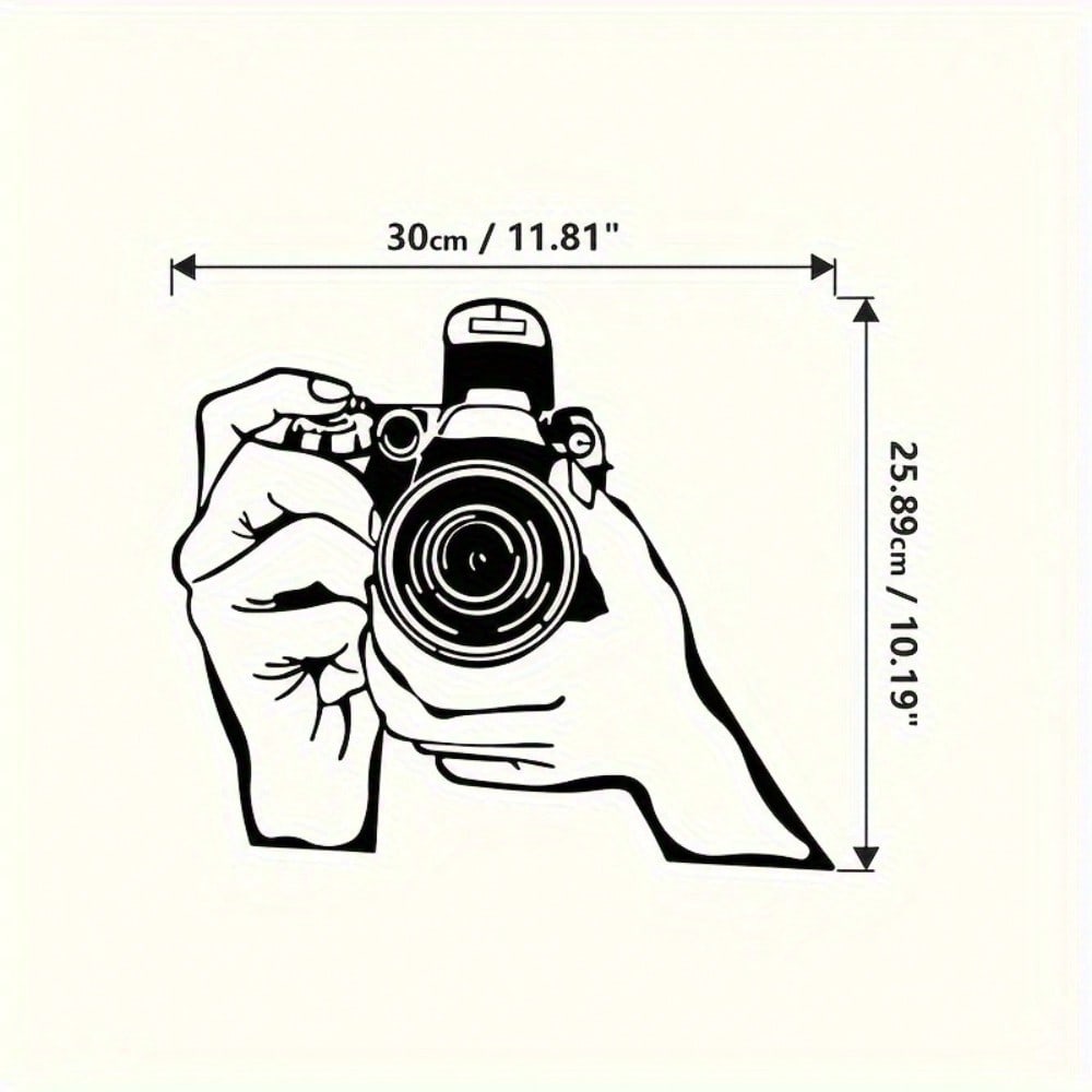 1pc 2D Metal Wall Art - Camera Line Art Decor, Black And White Minimalist Design, Durable Metal Craftsmanship, Suitable For Home, Office, Studio, Perfect Room Decoration