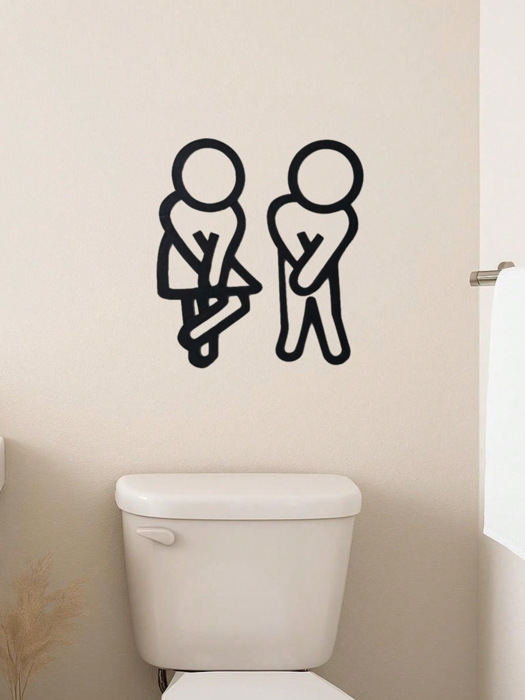Bathroom door wall decorative metal wall hanging sculpture - the perfect housewarming gift, high-quality art logo, art decoration design, essential for home finishing, interior decoration. Suitable for room decoration, wall decoration, home decoration