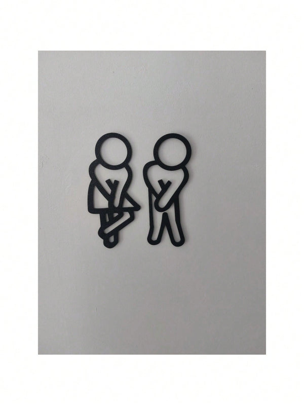 Bathroom door wall decorative metal wall hanging sculpture - the perfect housewarming gift, high-quality art logo, art decoration design, essential for home finishing, interior decoration. Suitable for room decoration, wall decoration, home decoration