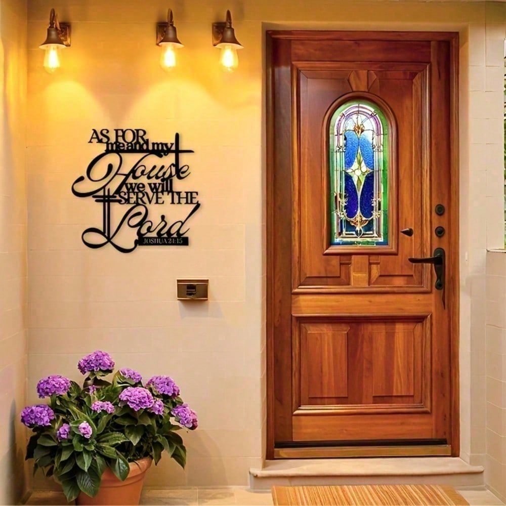 Elegant Christian Metal Wall Art, Featuring Intricate Black Sculptural Design And Engraved Scripture. Crafted From Durable Metal, Perfectly Accents Living Room, Bedroom, And Dining Room, Infusing Faith And Artistic Elegance. Suitable For Indoor Decor, Wal