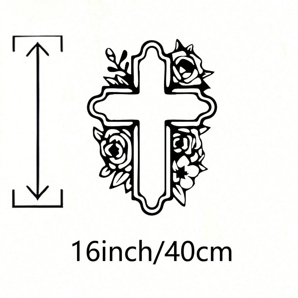 Vintage Floral Cross Metal Wall Decorations - Elegant crosses with delicate rose motifs made of durable iron. The perfect gift for Christmas, Easter, Mother's Day, Father's Day and graduation ceremonies.