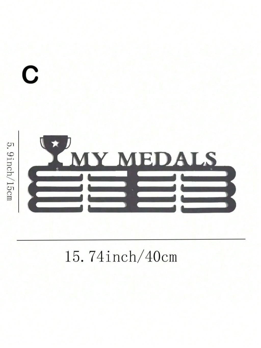 1 medal hanger for displaying sports medals and ribbons - the perfect home wall decoration for hockey, handball, high jump sports. Comes with multiple hooks.
