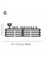 1 medal hanger for displaying sports medals and ribbons - the perfect home wall decoration for hockey, handball, high jump sports. Comes with multiple hooks.