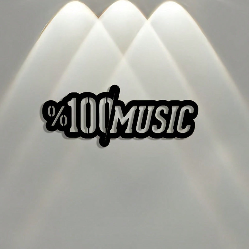 A carefully crafted "music" sculpture metal wall ornament, elegantly designed with decorative logos, perfect as a gift for music lovers. Suitable for interior decoration and wall decoration