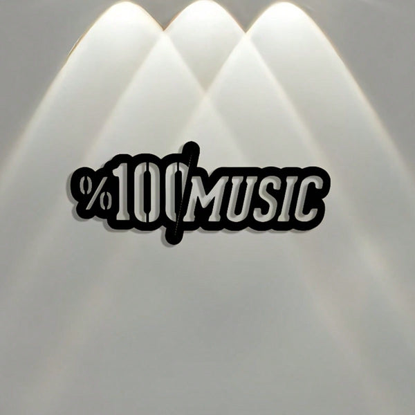 A carefully crafted "music" sculpture metal wall ornament, elegantly designed with decorative logos, perfect as a gift for music lovers. Suitable for interior decoration and wall decoration