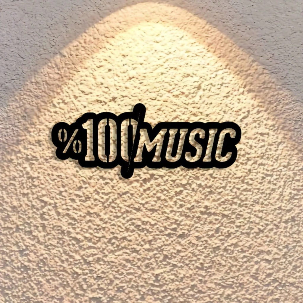A carefully crafted "music" sculpture metal wall ornament, elegantly designed with decorative logos, perfect as a gift for music lovers. Suitable for interior decoration and wall decoration