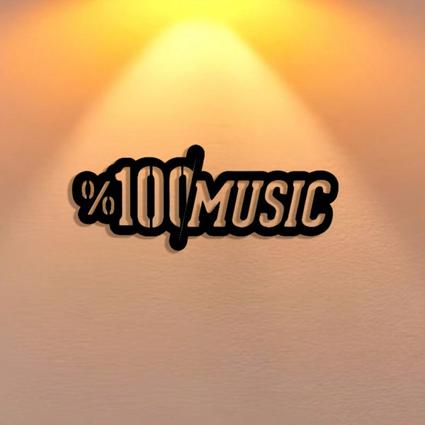 A carefully crafted "music" sculpture metal wall ornament, elegantly designed with decorative logos, perfect as a gift for music lovers. Suitable for interior decoration and wall decoration