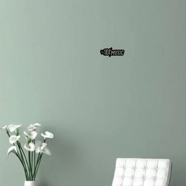 A carefully crafted "music" sculpture metal wall ornament, elegantly designed with decorative logos, perfect as a gift for music lovers. Suitable for interior decoration and wall decoration