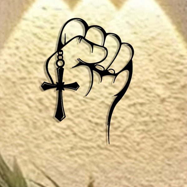 1 piece of carefully crafted "prayer" metal wall decoration, elegantly designed art pendant, a gift of inspiration and thought. Suitable for room decoration, wall decoration, home decoration