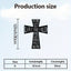 A vintage style metal cross wall decoration with an inspiring message and elegant decorative patterns, perfect for bedroom or living room spaces. Suitable for room decoration, wall decoration, home decoration