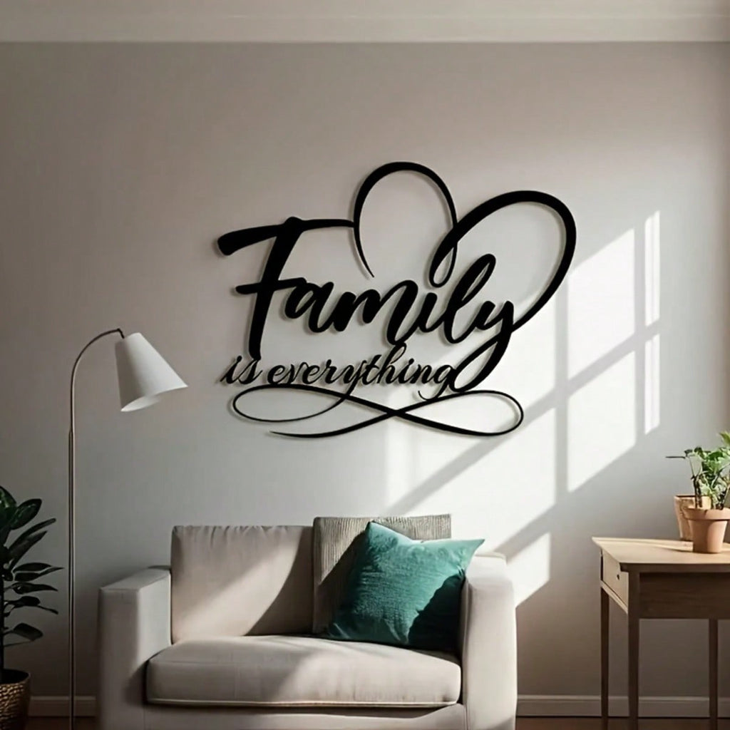 "Family is Everything" Metal Wall Decorations - Decorative metal decorations celebrate family, love and togetherness. These elegant wall decorations can be a meaningful addition to the home and are the perfect gift for housewarming
