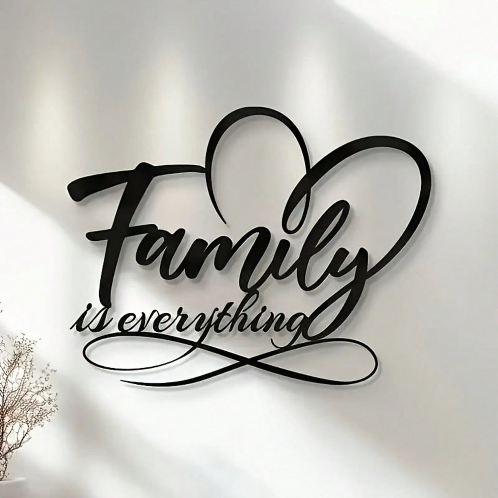 "Family is Everything" Metal Wall Decorations - Decorative metal decorations celebrate family, love and togetherness. These elegant wall decorations can be a meaningful addition to the home and are the perfect gift for housewarming