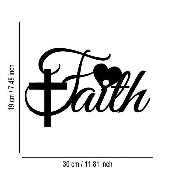 1 piece of faith inspired metal wall decoration, abstract wrought iron design inspired, multi-functional home office decoration, suitable for living room bedroom cafe, reusable housewarming gift.