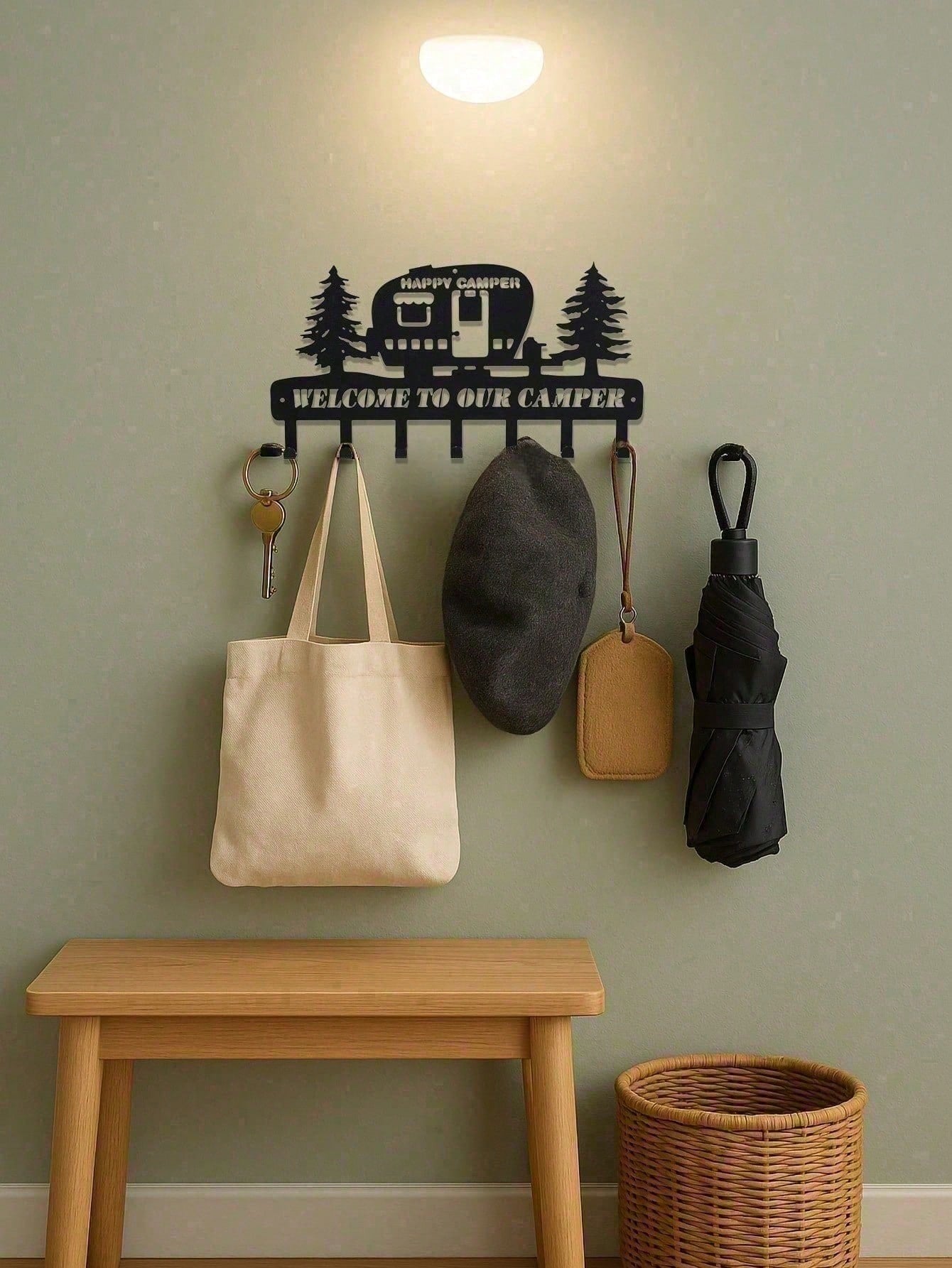 Heavy Duty Rustic Wall Hooks With Pine Tree Design - Wrought Iron Coat And Hat Rack, Key Holder Wall Organizer | Entryway, Hallway, Kitchen, Bathroom Decor | Farmhouse, Lodge, Cabin, Camping Style Wall Art For Home Decor, Housewarming Gift,Cuadros De Pare