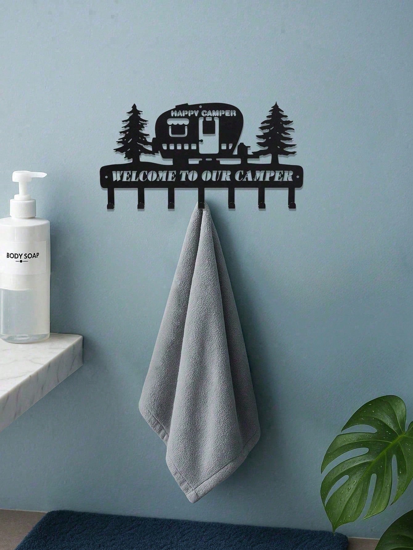 Heavy Duty Rustic Wall Hooks With Pine Tree Design - Wrought Iron Coat And Hat Rack, Key Holder Wall Organizer | Entryway, Hallway, Kitchen, Bathroom Decor | Farmhouse, Lodge, Cabin, Camping Style Wall Art For Home Decor, Housewarming Gift,Cuadros De Pare