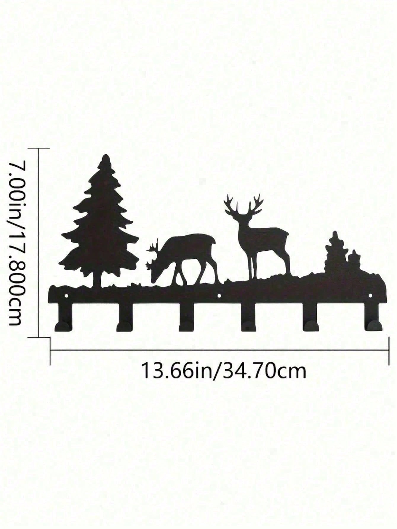 Heavy Duty Rustic Wall Hooks With Pine Tree Design - Wrought Iron Coat And Hat Rack, Key Holder Wall Organizer | Entryway, Hallway, Kitchen, Bathroom Decor | Farmhouse, Lodge, Cabin, Camping Style Wall Art For Home Decor, Housewarming Gift,Cuadros De Pare